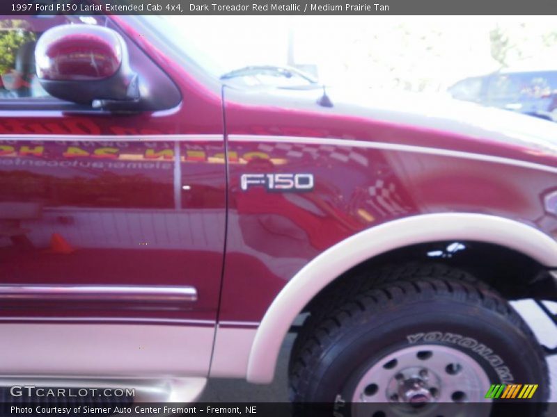 Dark Toreador Red Metallic / Medium Prairie Tan 1997 Ford F150 Lariat Extended Cab 4x4
