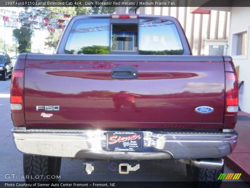 Dark Toreador Red Metallic / Medium Prairie Tan 1997 Ford F150 Lariat Extended Cab 4x4