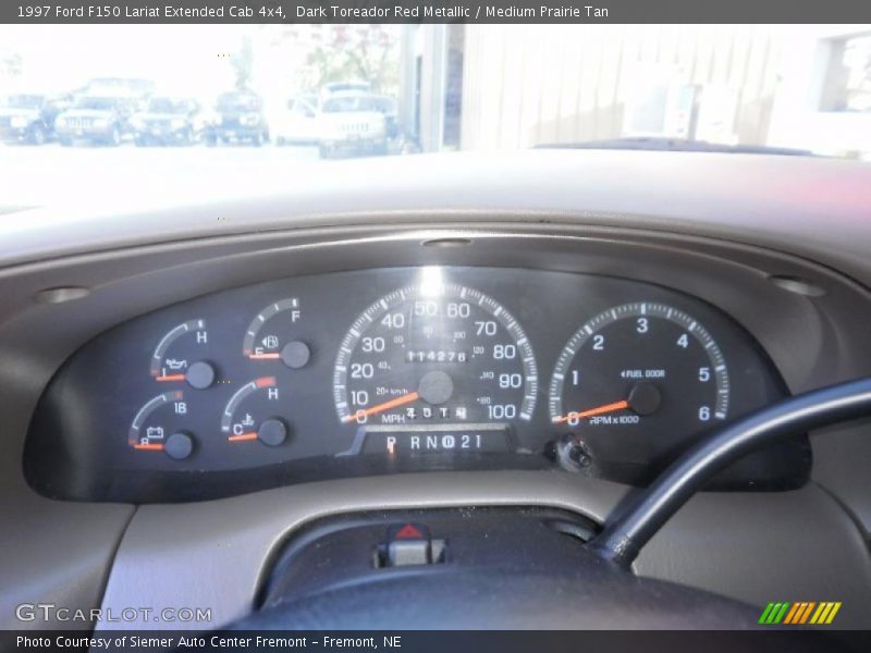 Dark Toreador Red Metallic / Medium Prairie Tan 1997 Ford F150 Lariat Extended Cab 4x4