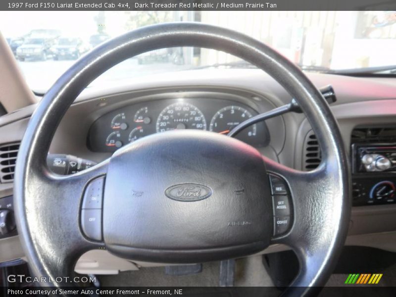 Dark Toreador Red Metallic / Medium Prairie Tan 1997 Ford F150 Lariat Extended Cab 4x4