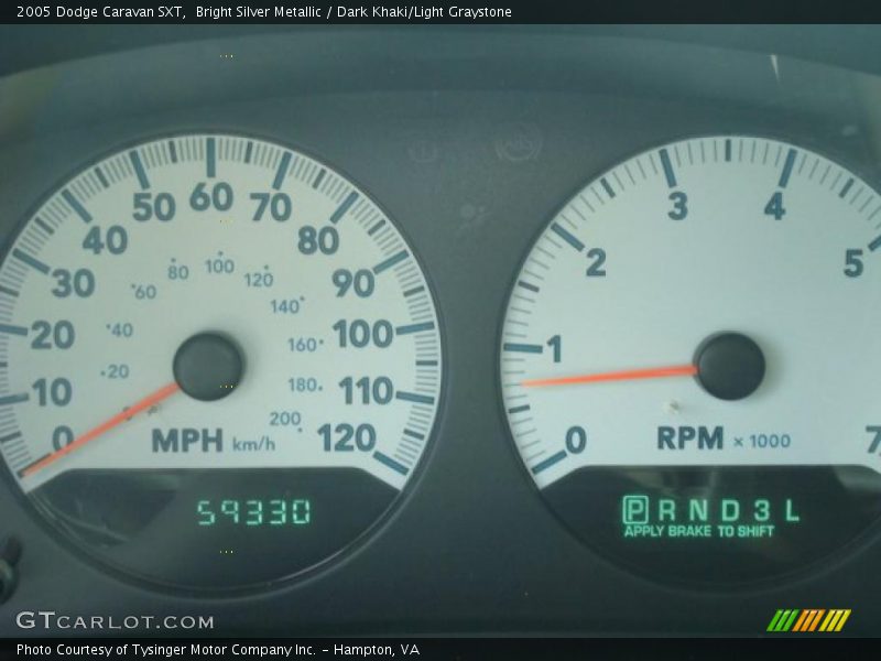 Bright Silver Metallic / Dark Khaki/Light Graystone 2005 Dodge Caravan SXT