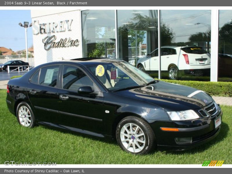Black / Parchment 2004 Saab 9-3 Linear Sedan