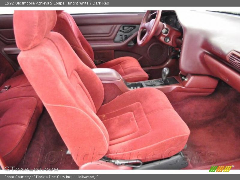 Bright White / Dark Red 1992 Oldsmobile Achieva S Coupe
