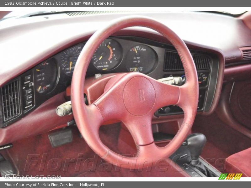 Bright White / Dark Red 1992 Oldsmobile Achieva S Coupe