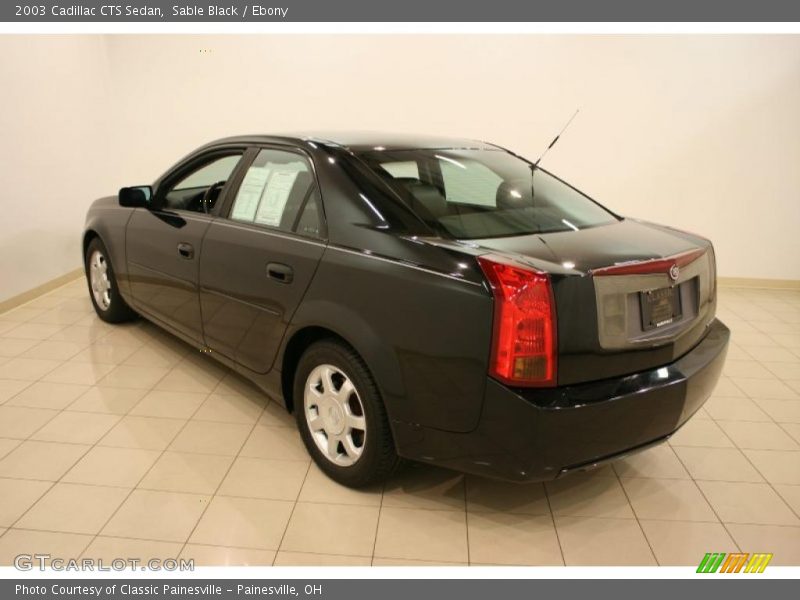 Sable Black / Ebony 2003 Cadillac CTS Sedan