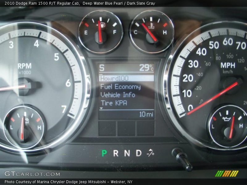 Deep Water Blue Pearl / Dark Slate Gray 2010 Dodge Ram 1500 R/T Regular Cab