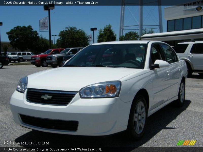 White / Titanium Gray 2008 Chevrolet Malibu Classic LT Sedan