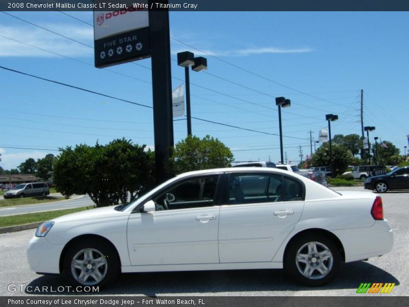 White / Titanium Gray 2008 Chevrolet Malibu Classic LT Sedan