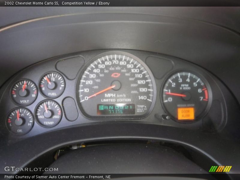Competition Yellow / Ebony 2002 Chevrolet Monte Carlo SS