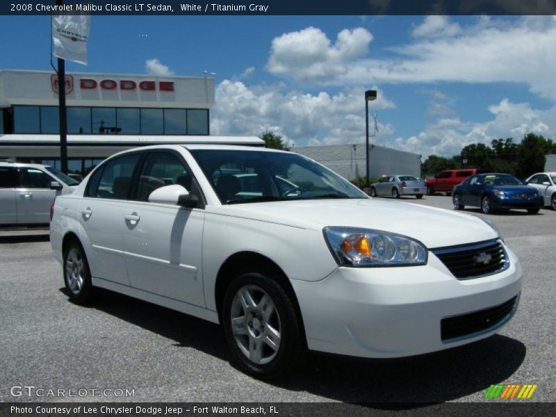 White / Titanium Gray 2008 Chevrolet Malibu Classic LT Sedan