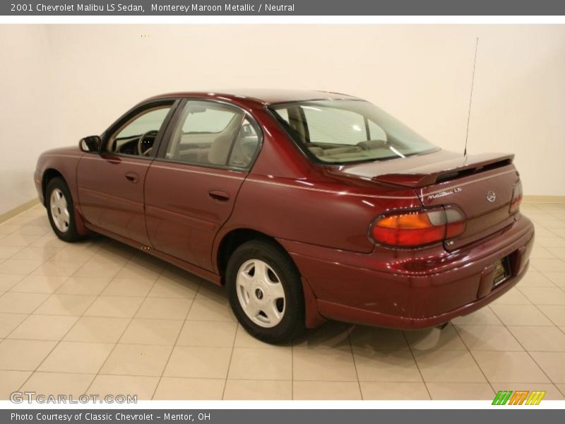 Monterey Maroon Metallic / Neutral 2001 Chevrolet Malibu LS Sedan