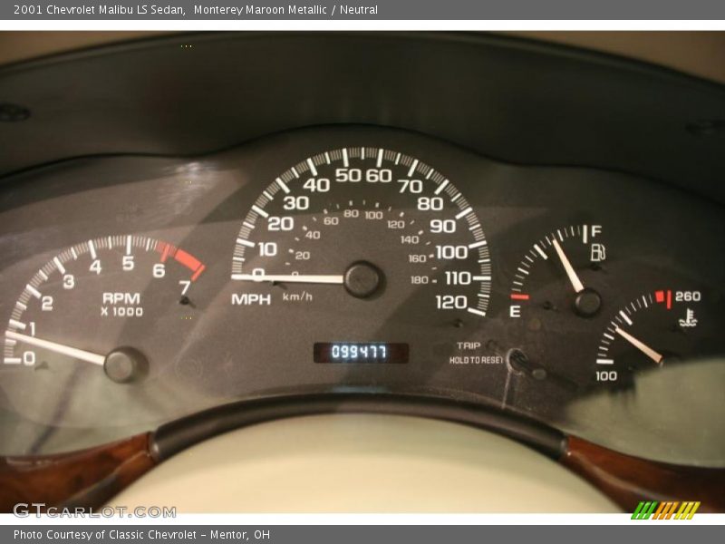 Monterey Maroon Metallic / Neutral 2001 Chevrolet Malibu LS Sedan