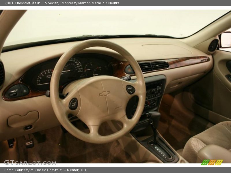 Monterey Maroon Metallic / Neutral 2001 Chevrolet Malibu LS Sedan