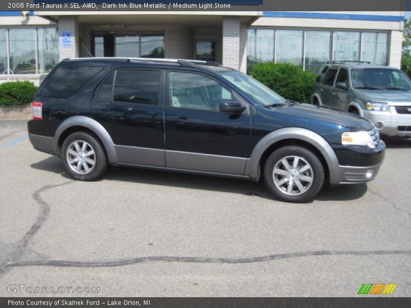 Dark Ink Blue Metallic / Medium Light Stone 2008 Ford Taurus X SEL AWD
