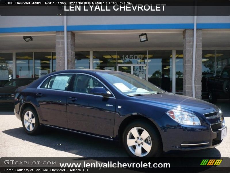 Imperial Blue Metallic / Titanium Gray 2008 Chevrolet Malibu Hybrid Sedan