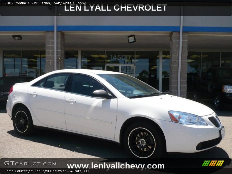 Ivory White / Ebony 2007 Pontiac G6 V6 Sedan