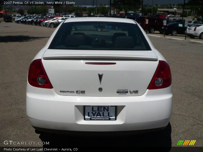 Ivory White / Ebony 2007 Pontiac G6 V6 Sedan