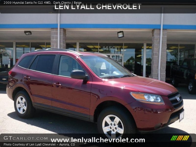 Dark Cherry / Beige 2009 Hyundai Santa Fe GLS 4WD
