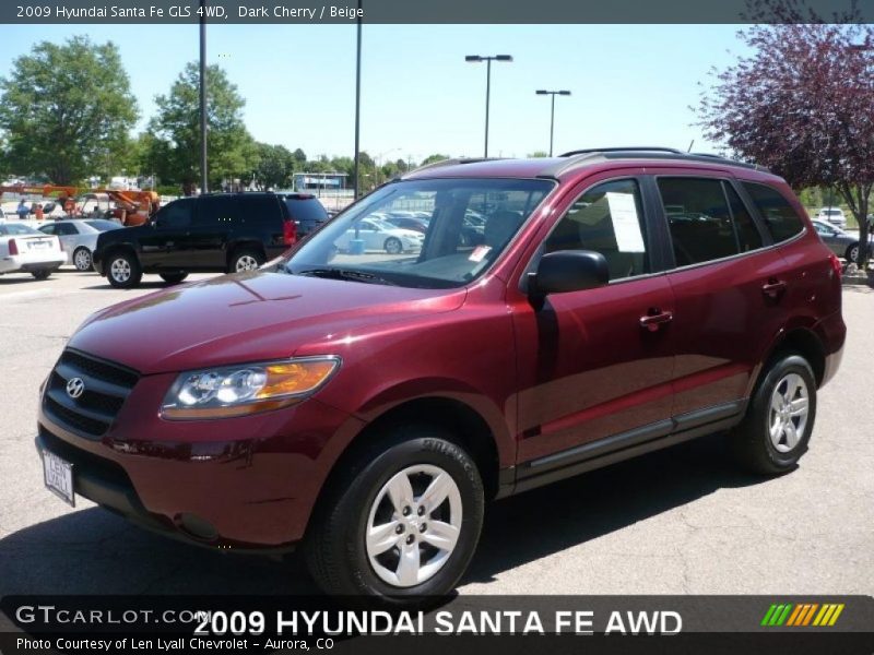 Dark Cherry / Beige 2009 Hyundai Santa Fe GLS 4WD