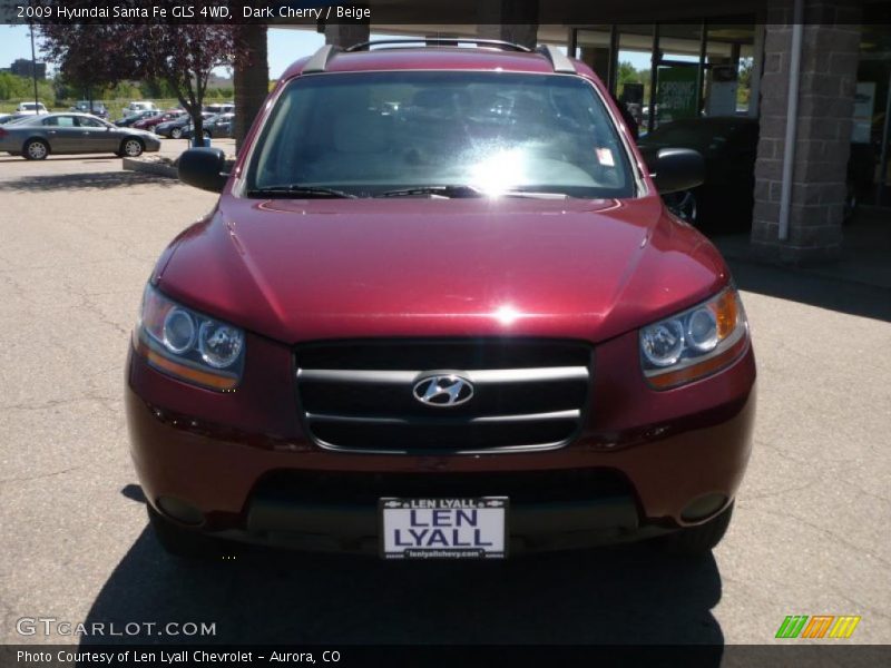 Dark Cherry / Beige 2009 Hyundai Santa Fe GLS 4WD