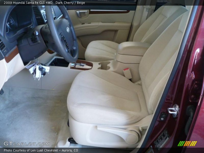Dark Cherry / Beige 2009 Hyundai Santa Fe GLS 4WD