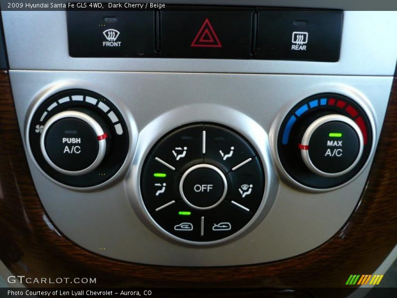 Dark Cherry / Beige 2009 Hyundai Santa Fe GLS 4WD
