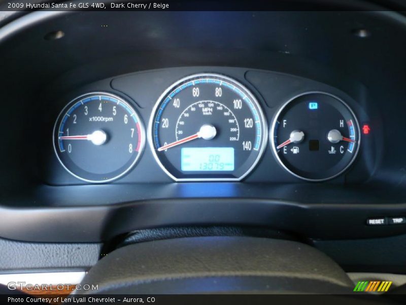 Dark Cherry / Beige 2009 Hyundai Santa Fe GLS 4WD