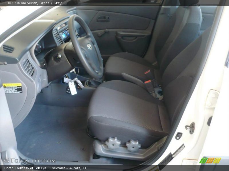 White / Gray 2007 Kia Rio Sedan