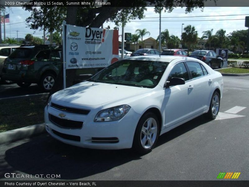 Summit White / Titanium 2009 Chevrolet Malibu LS Sedan