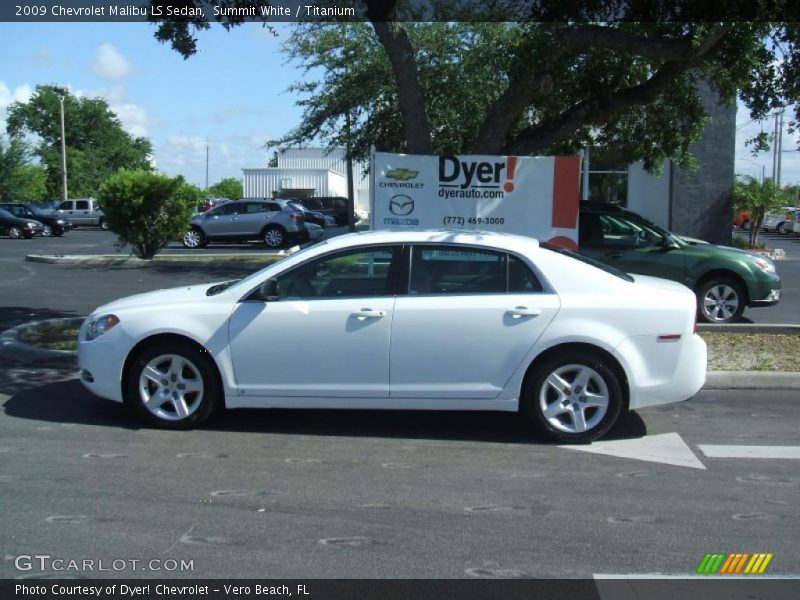 Summit White / Titanium 2009 Chevrolet Malibu LS Sedan