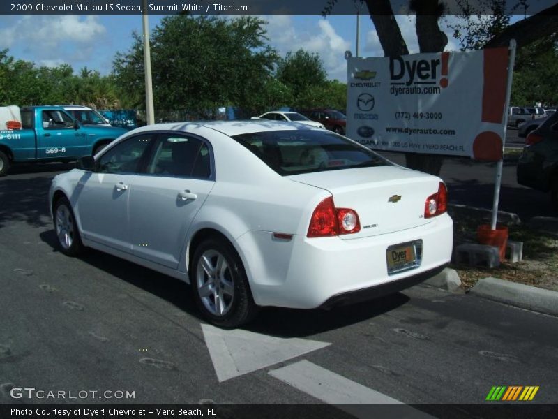 Summit White / Titanium 2009 Chevrolet Malibu LS Sedan