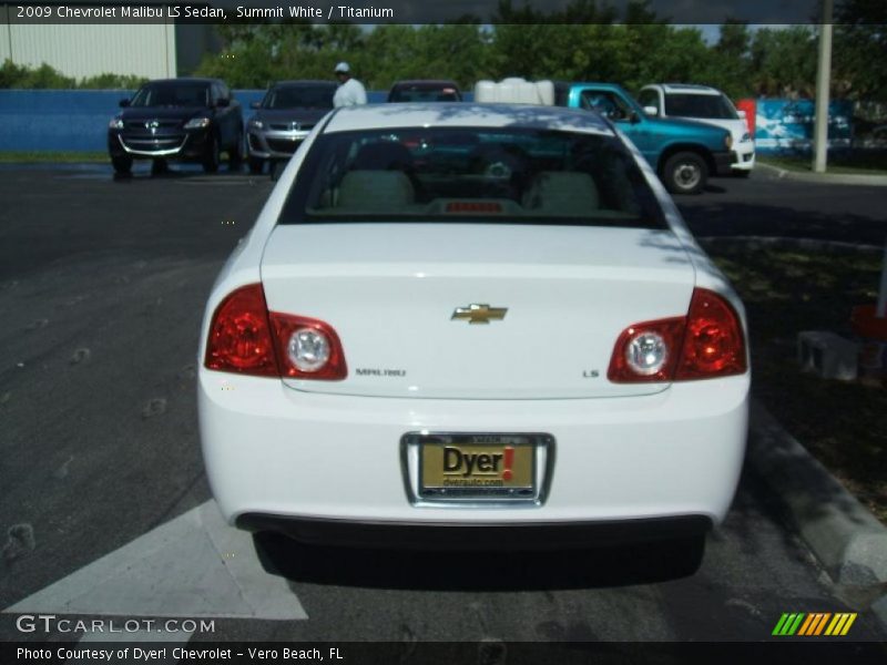Summit White / Titanium 2009 Chevrolet Malibu LS Sedan