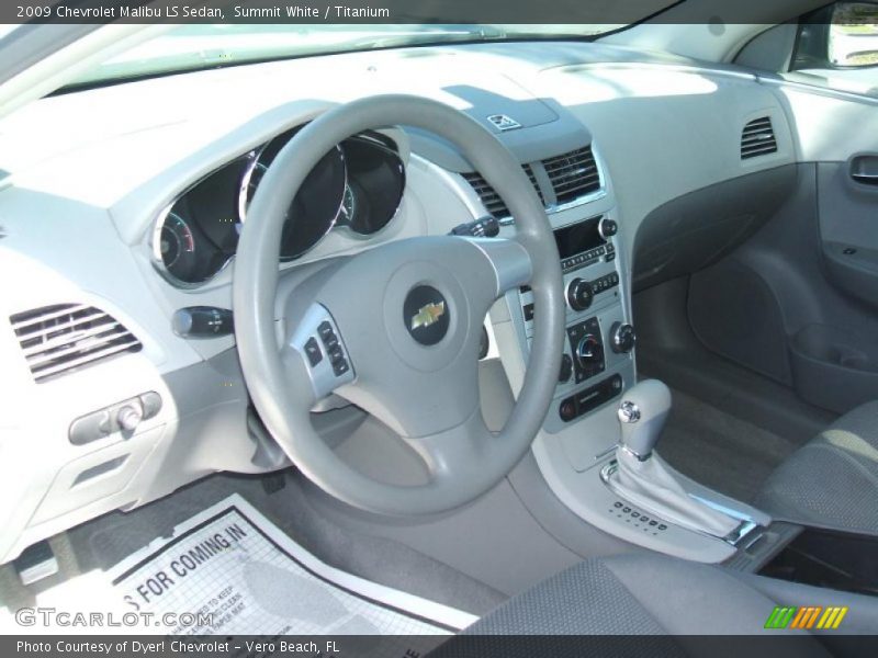 Summit White / Titanium 2009 Chevrolet Malibu LS Sedan