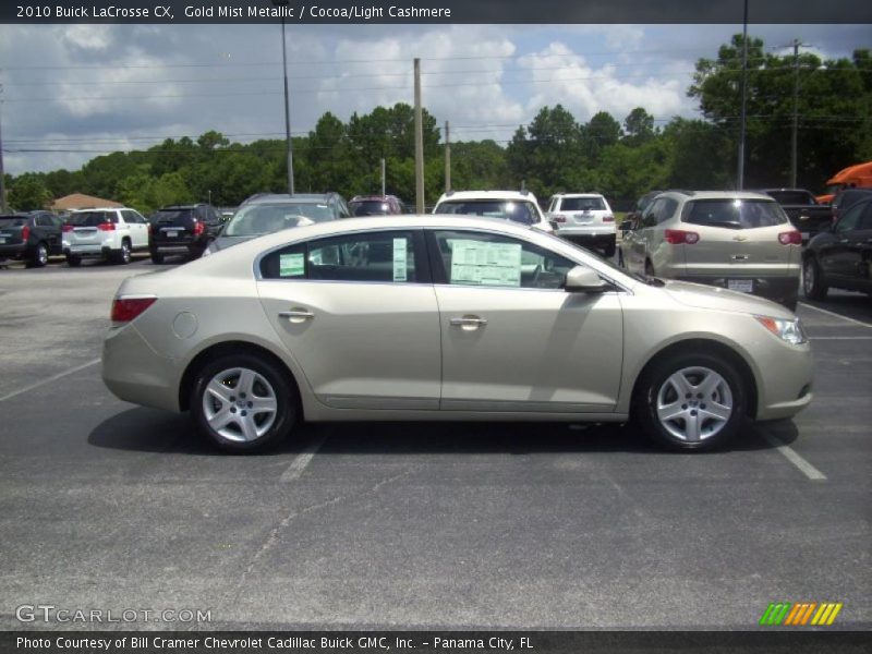 Gold Mist Metallic / Cocoa/Light Cashmere 2010 Buick LaCrosse CX