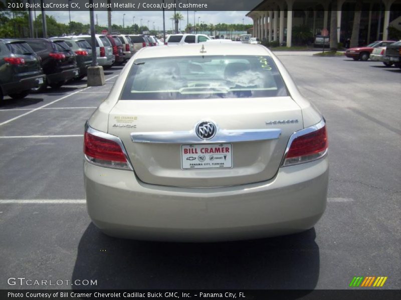 Gold Mist Metallic / Cocoa/Light Cashmere 2010 Buick LaCrosse CX