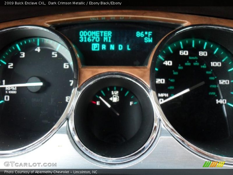 Dark Crimson Metallic / Ebony Black/Ebony 2009 Buick Enclave CXL