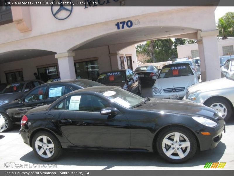 Black / Black 2007 Mercedes-Benz SLK 280 Roadster