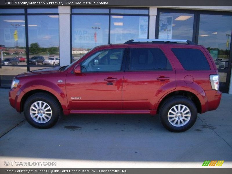 Vivid Red Metallic / Stone 2008 Mercury Mariner V6 Premier