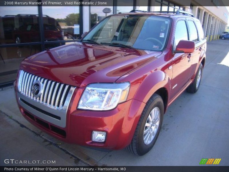 Vivid Red Metallic / Stone 2008 Mercury Mariner V6 Premier