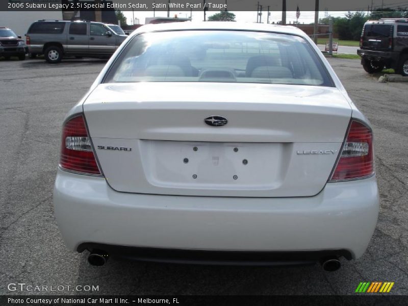 Satin White Pearl / Taupe 2006 Subaru Legacy 2.5i Special Edition Sedan