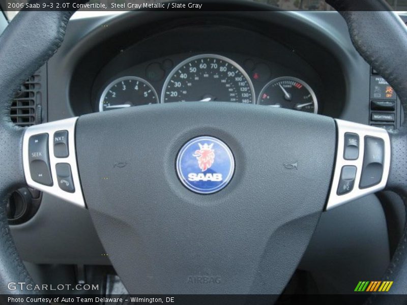 Steel Gray Metallic / Slate Gray 2006 Saab 9-3 2.0T Convertible