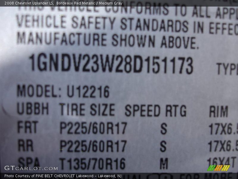 Bordeaux Red Metallic / Medium Gray 2008 Chevrolet Uplander LS