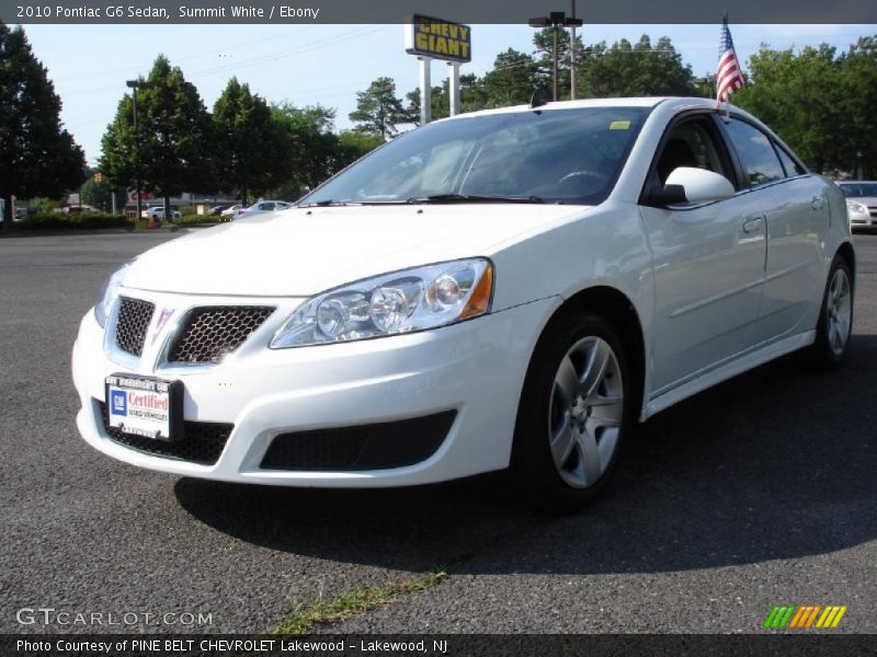Summit White / Ebony 2010 Pontiac G6 Sedan