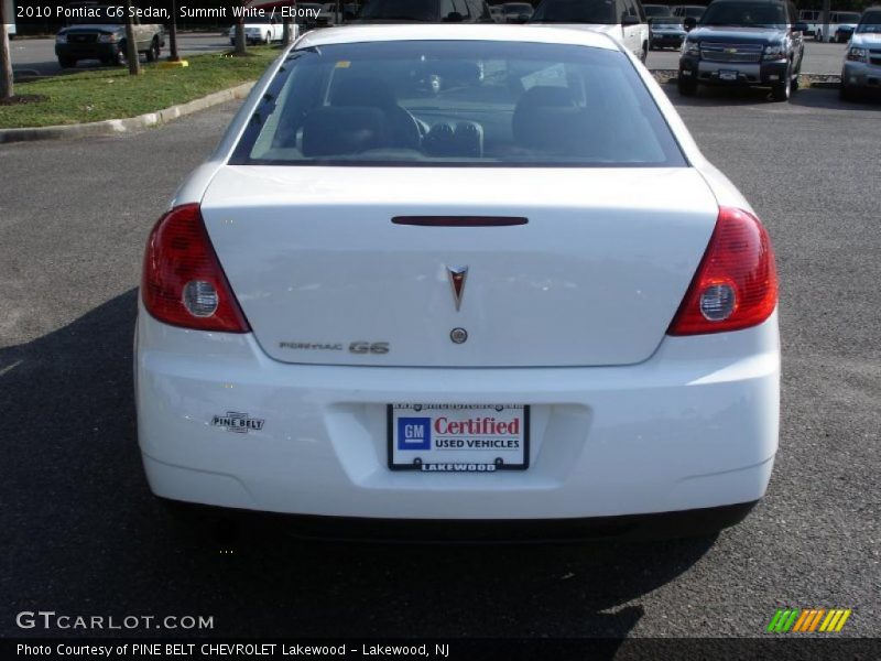 Summit White / Ebony 2010 Pontiac G6 Sedan