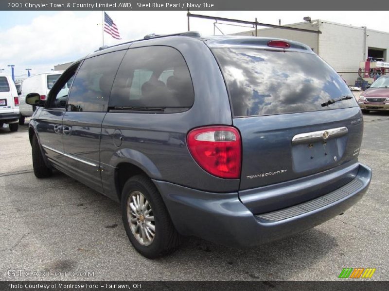 Steel Blue Pearl / Navy Blue 2001 Chrysler Town & Country Limited AWD