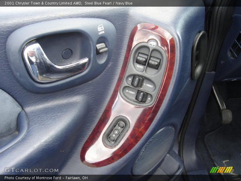 Steel Blue Pearl / Navy Blue 2001 Chrysler Town & Country Limited AWD