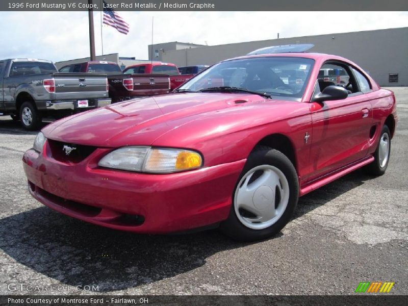 Laser Red Metallic / Medium Graphite 1996 Ford Mustang V6 Coupe