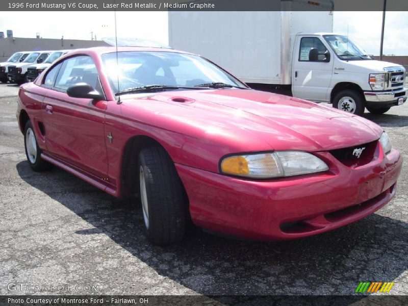 Laser Red Metallic / Medium Graphite 1996 Ford Mustang V6 Coupe