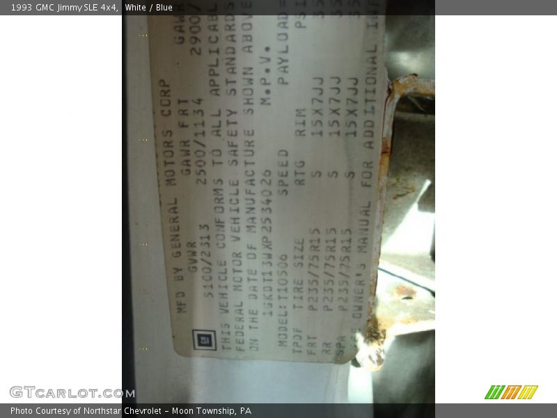 White / Blue 1993 GMC Jimmy SLE 4x4