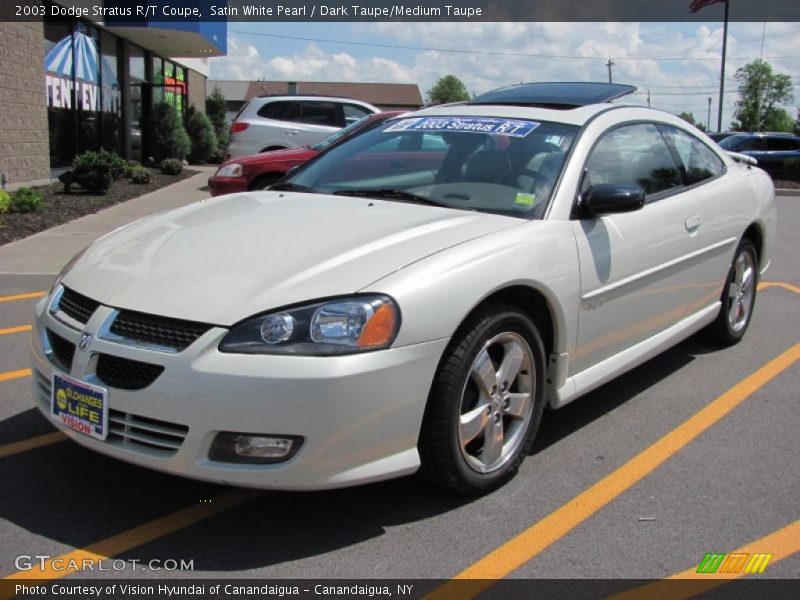 Satin White Pearl / Dark Taupe/Medium Taupe 2003 Dodge Stratus R/T Coupe